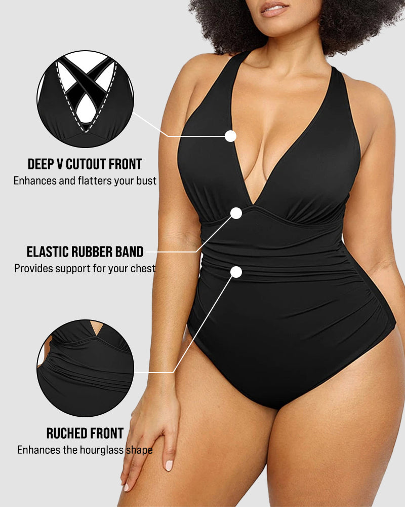 Shesways® Smart Sculpt Plunge Swimsuit Flatter Your Figure
