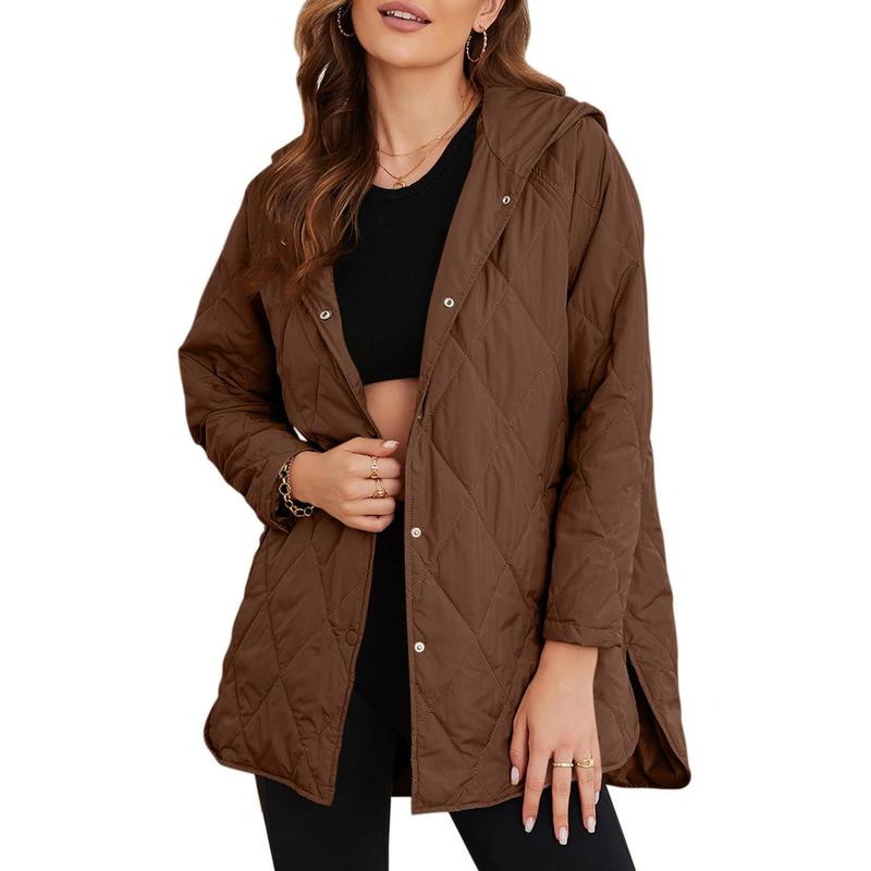 Women’s Quilted Puffer Jacket – Lightweight Hooded Oversized Coat for Fall & Winter