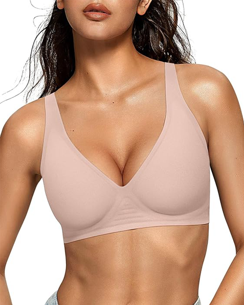 Deep V Wireless Push-Up Bra