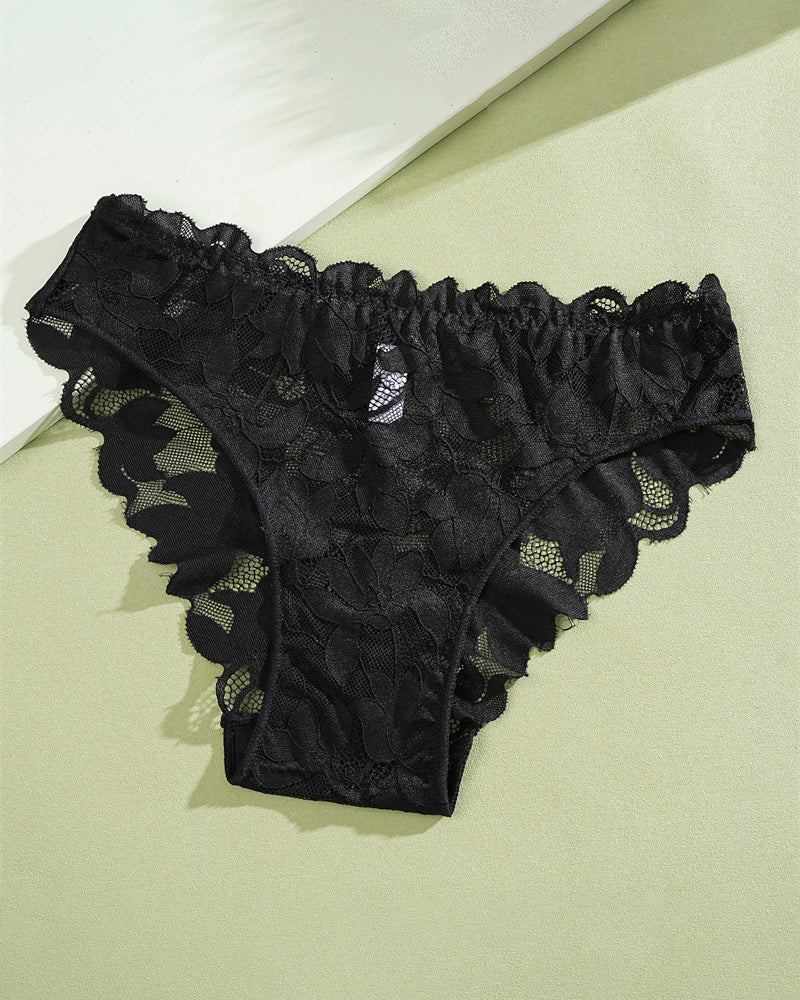 Sexy Sheer Lace Low-Waist Bikini Panties – Semi-Cheeky & Flirty