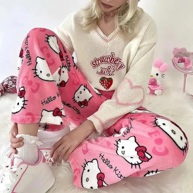 Cute Hello Kitty Pajama Pants – Cozy Y2K Loungewear