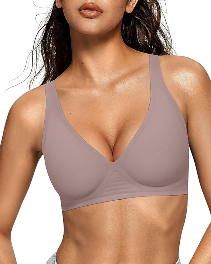 Deep V Wireless Push-Up Bra