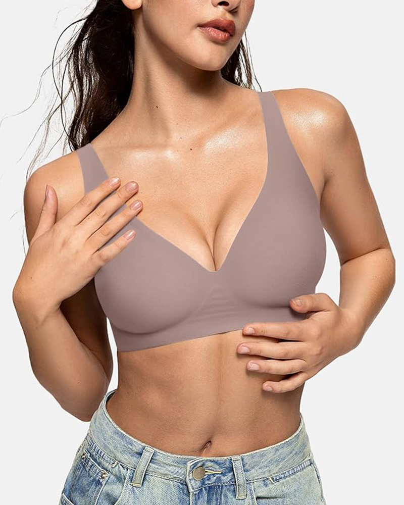 Deep V Wireless Push-Up Bra