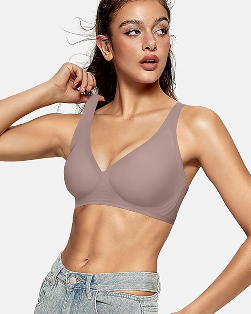 Deep V Wireless Push-Up Bra