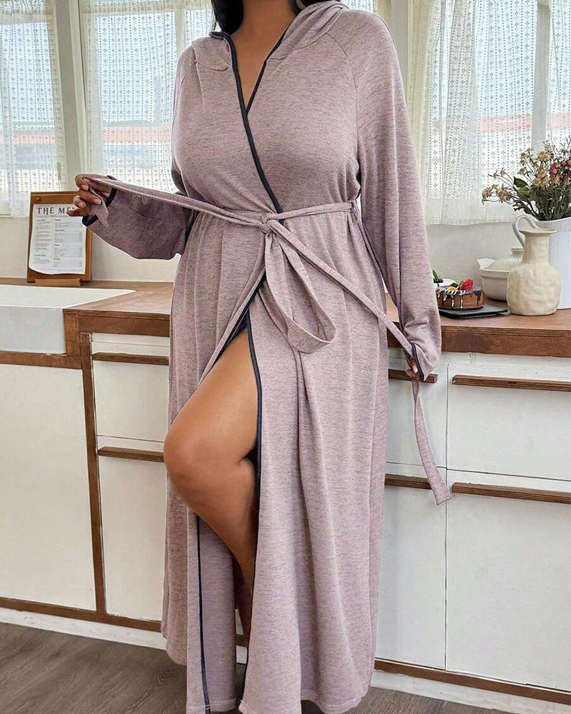 Women’s Long Sleeve Bathrobe – Cozy Casual Robe with Belt