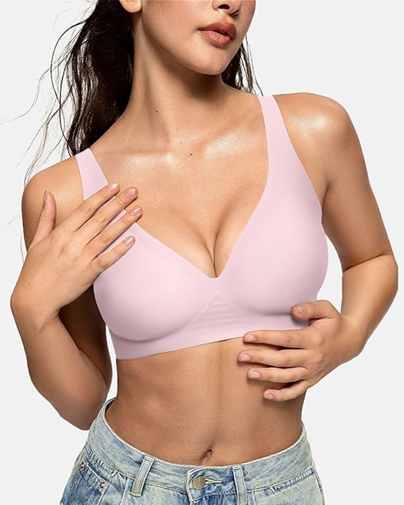 Deep V Wireless Push-Up Bra
