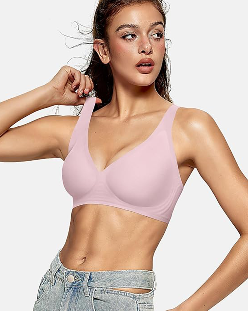 Deep V Wireless Push-Up Bra