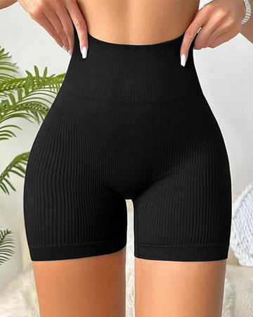 Seamless Ribbed High Waist Workout Shortss