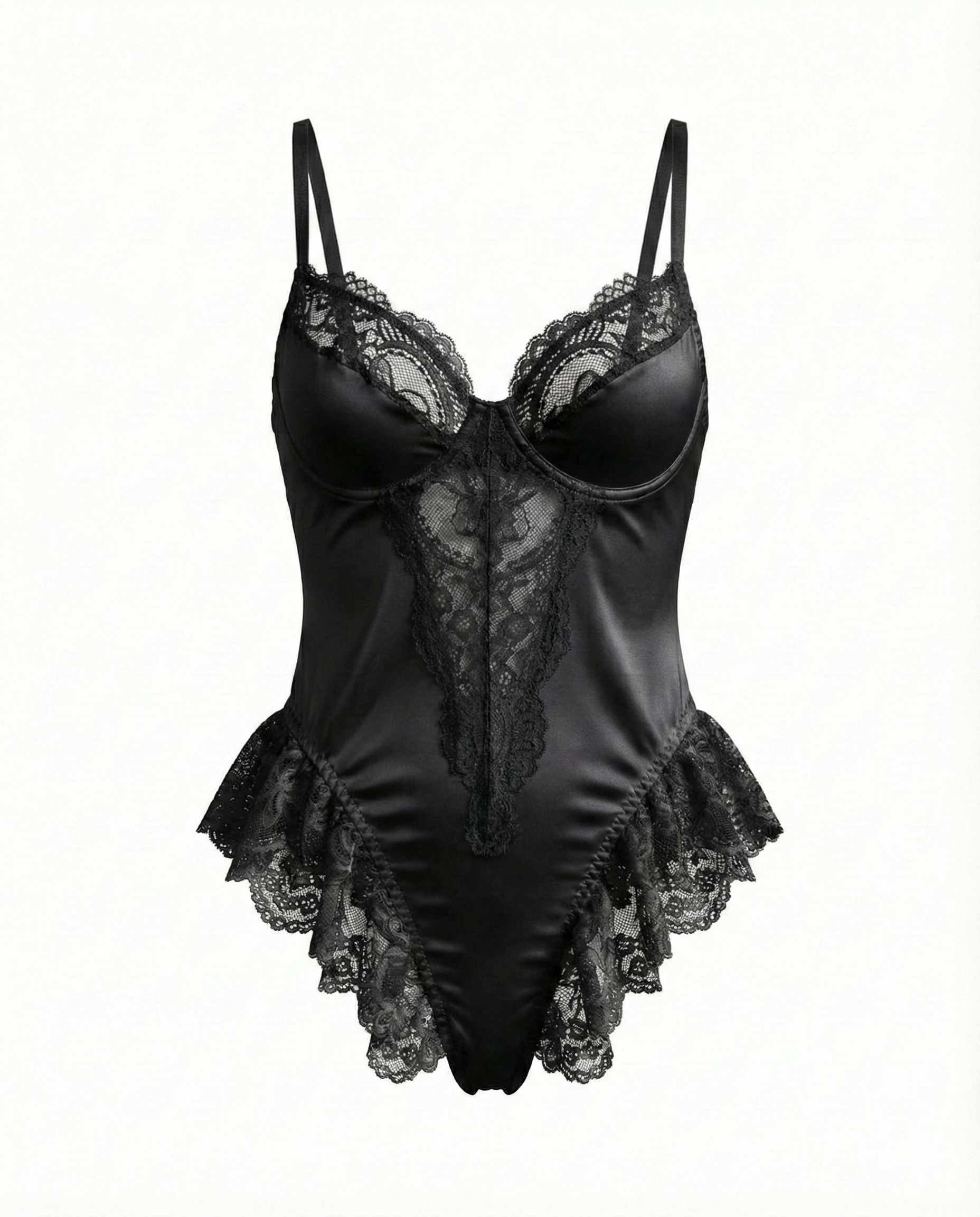 Sexy Floral Lace Jumpsuit with Ruffles – Slimming & Comfortable