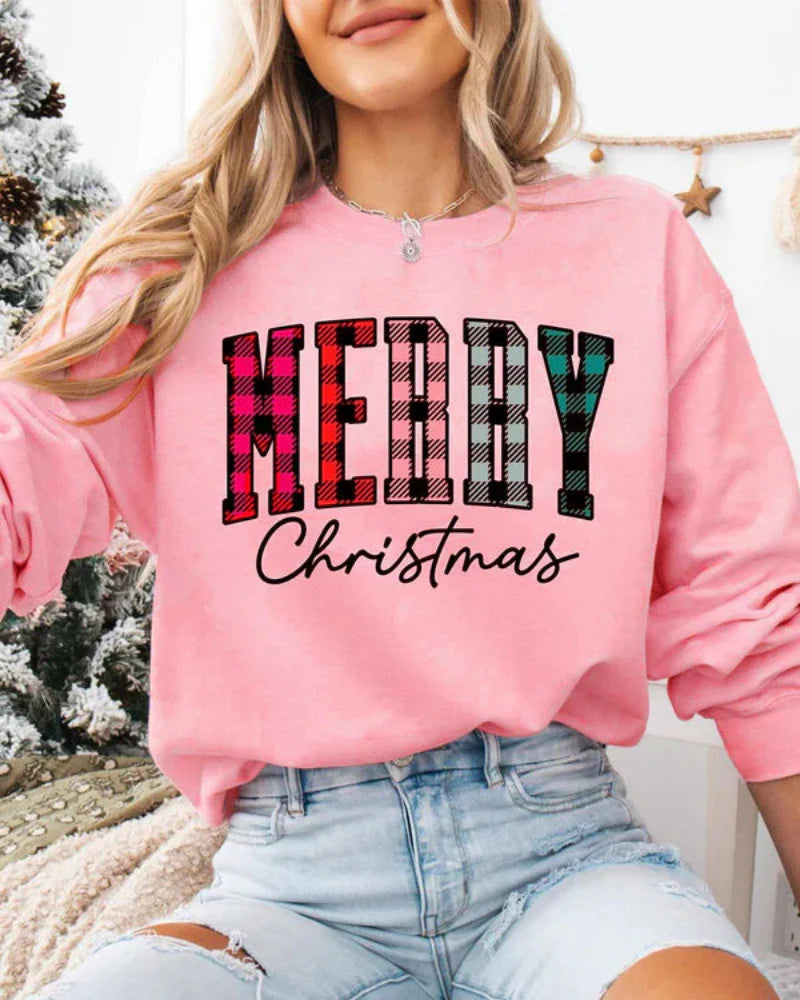 Merry Christmas Buffalo Plaid Sweatshirts, Xmas Gift Idea