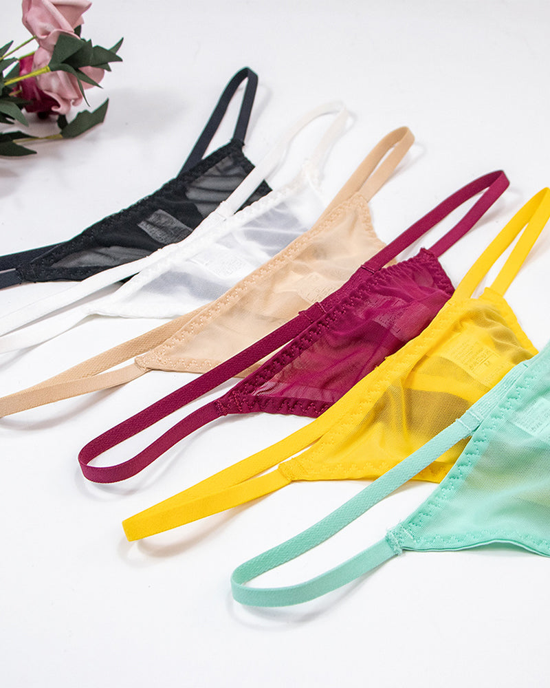 Sexy Low-Rise Mesh T-Back Panties