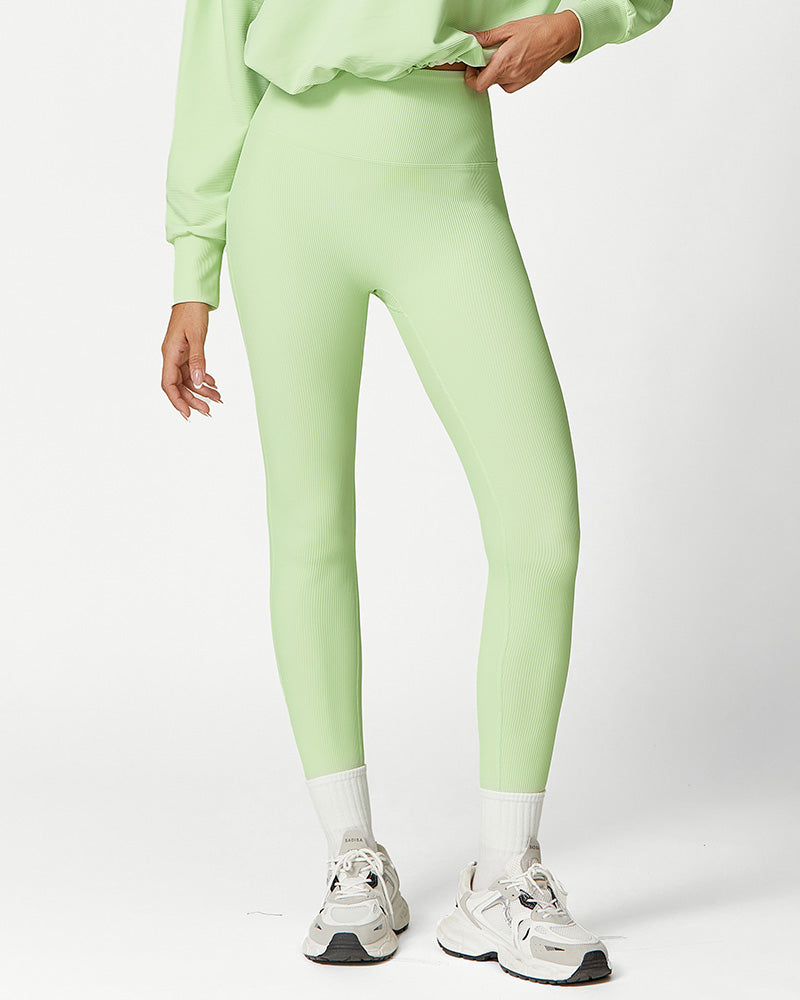 Shesways®High Waist Ribbed Workout Leggings