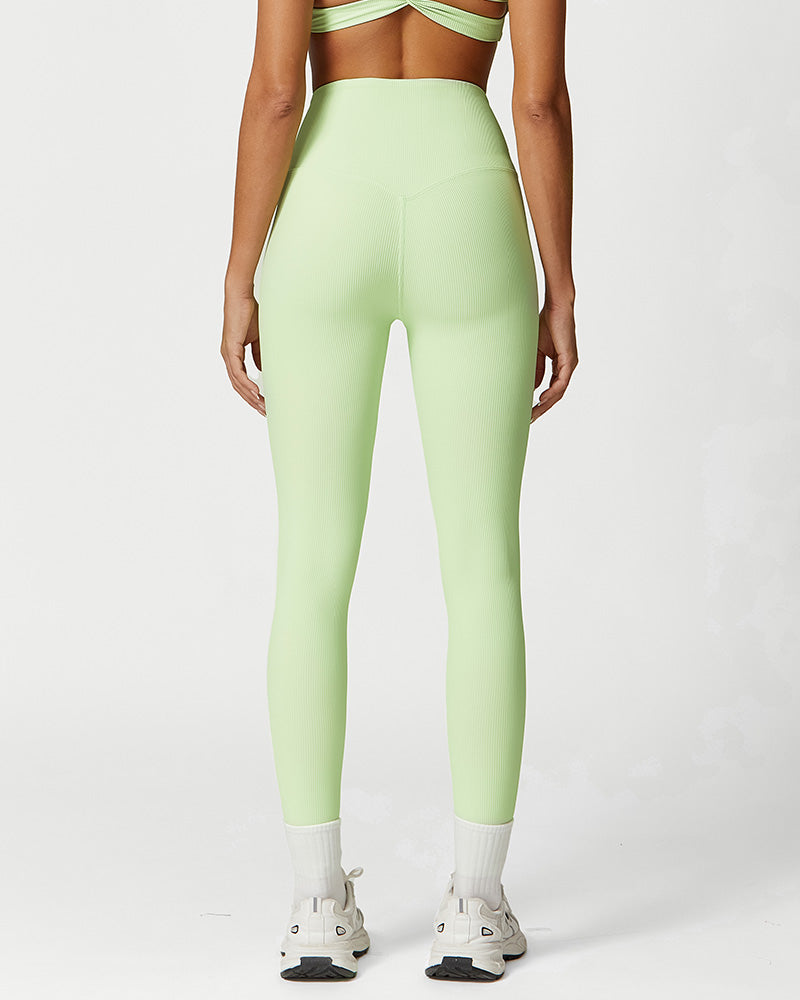Shesways®High Waist Ribbed Workout Leggings