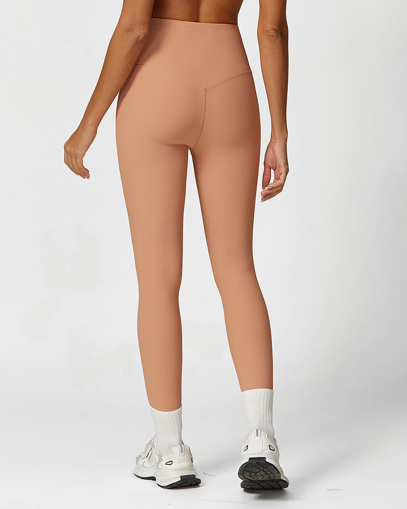 Shesways®High Waist Ribbed Workout Leggings