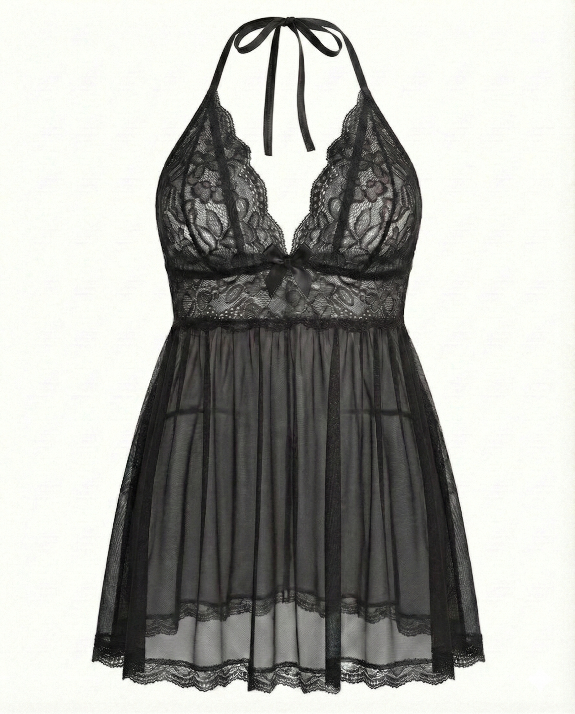 Women’s Plus Size Lace Babydoll – Mesh Chemise Sleepwear
