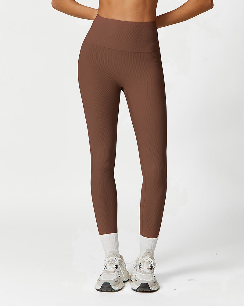 Shesways®High Waist Ribbed Workout Leggings