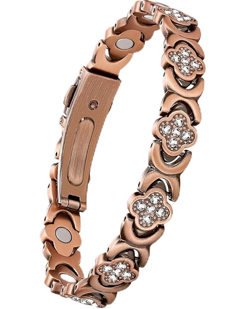 Crystal Magnetic Four-Leaf Clover Bracelet