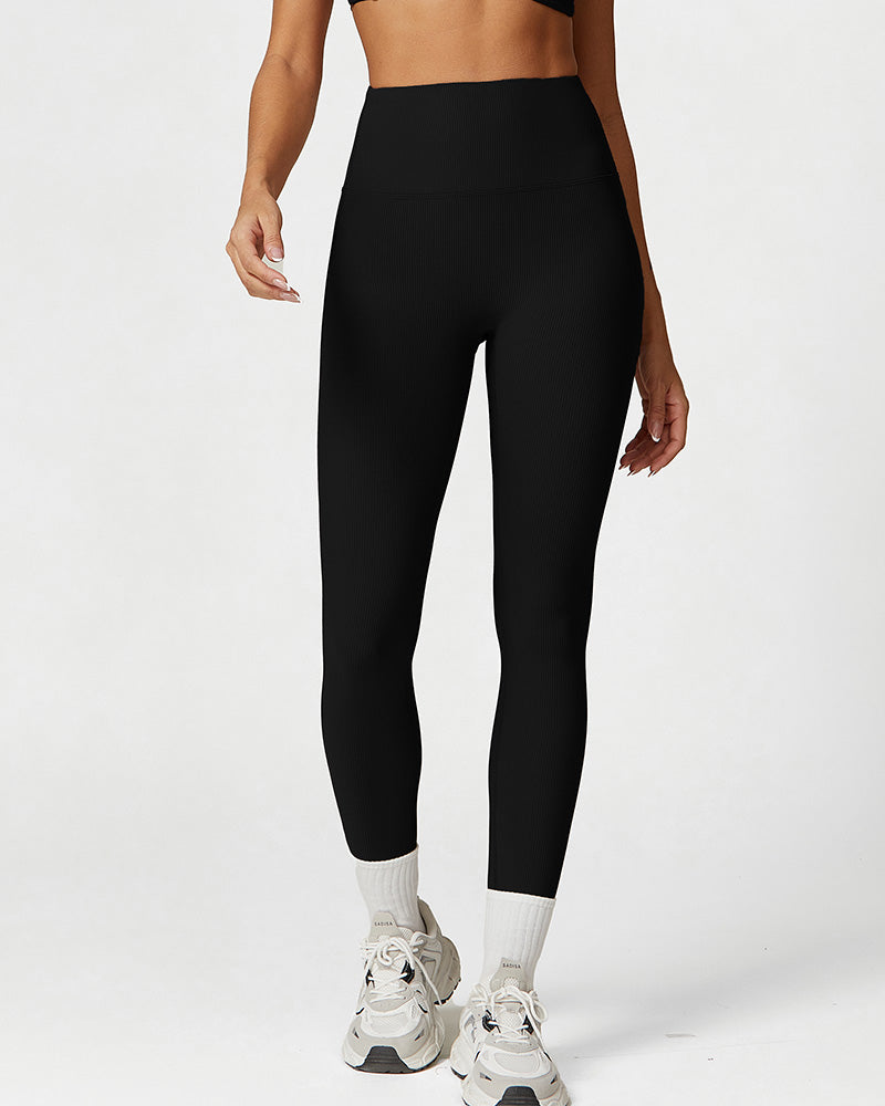 Shesways®High Waist Ribbed Workout Leggings