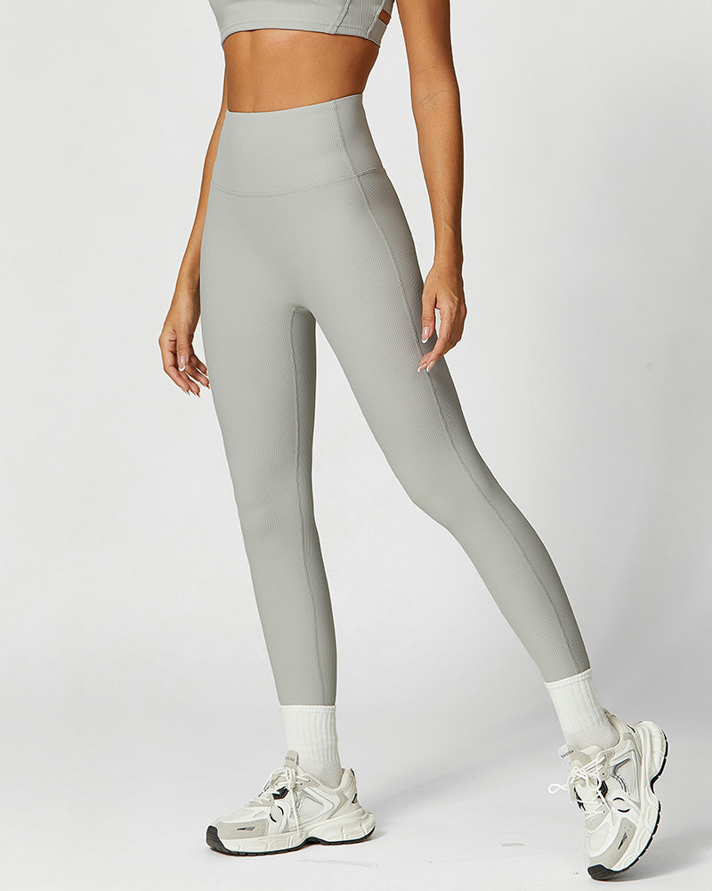 Shesways®High Waist Ribbed Workout Leggings