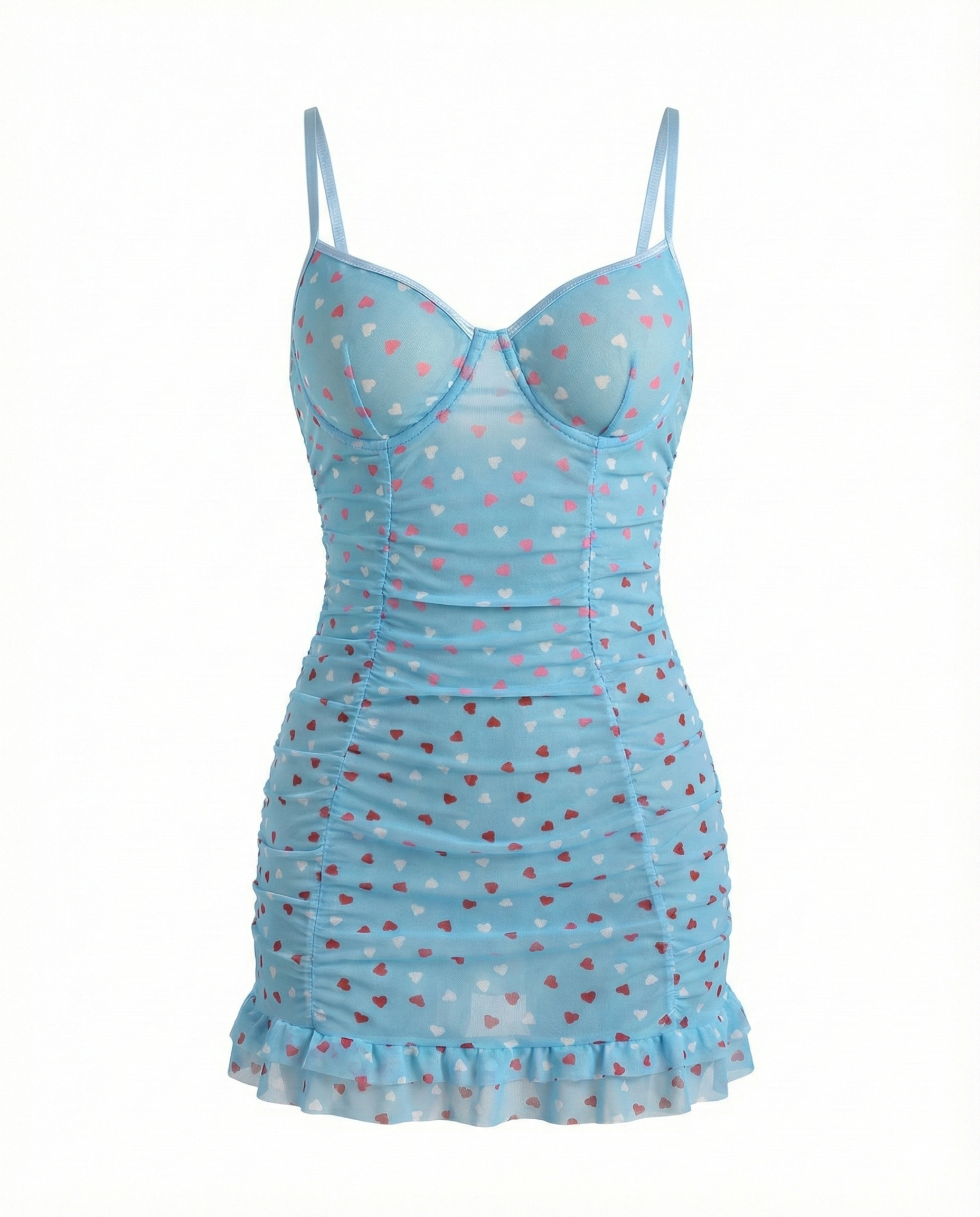 Women's Sweet Print Simple Lace Nightdress Set