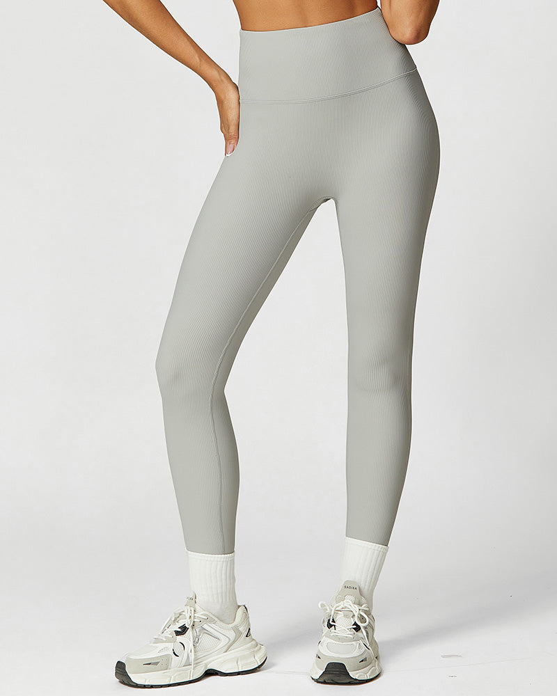 Shesways®High Waist Ribbed Workout Leggings