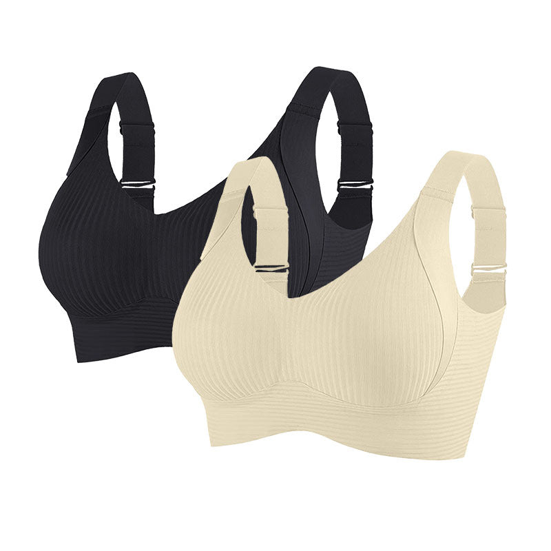 Wireless Ribbed Bralette – Seamless, Breathable Comfort (2–4 Pack)