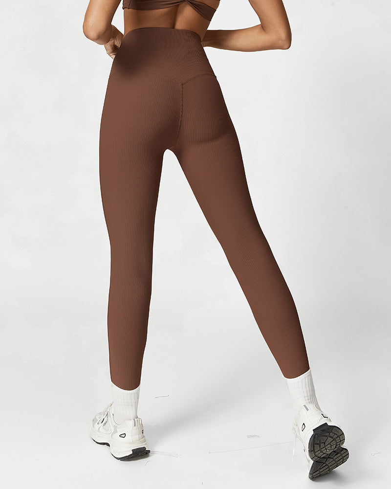 Shesways®High Waist Ribbed Workout Leggings