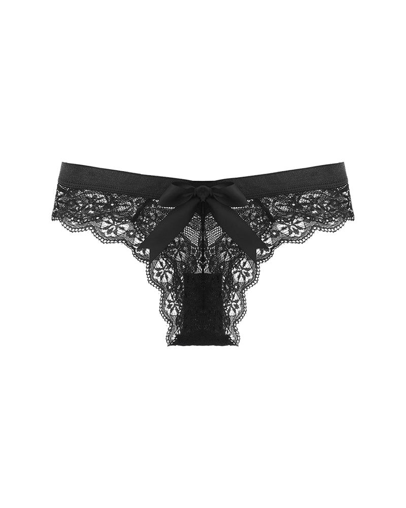 4-Pack Women’s Low-Waist Seamless Breathable Bow Lace Panties