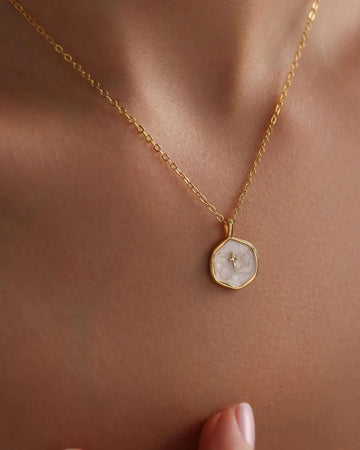 Gold Cross Necklace for Women – Dainty Enamel & Cubic Zirconia Pendant, Elegant Hypoallergenic Jewelry