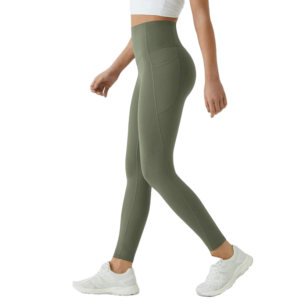 High Waisted Tummy Control Leggings with Side Pockets – 4-Way Stretch.