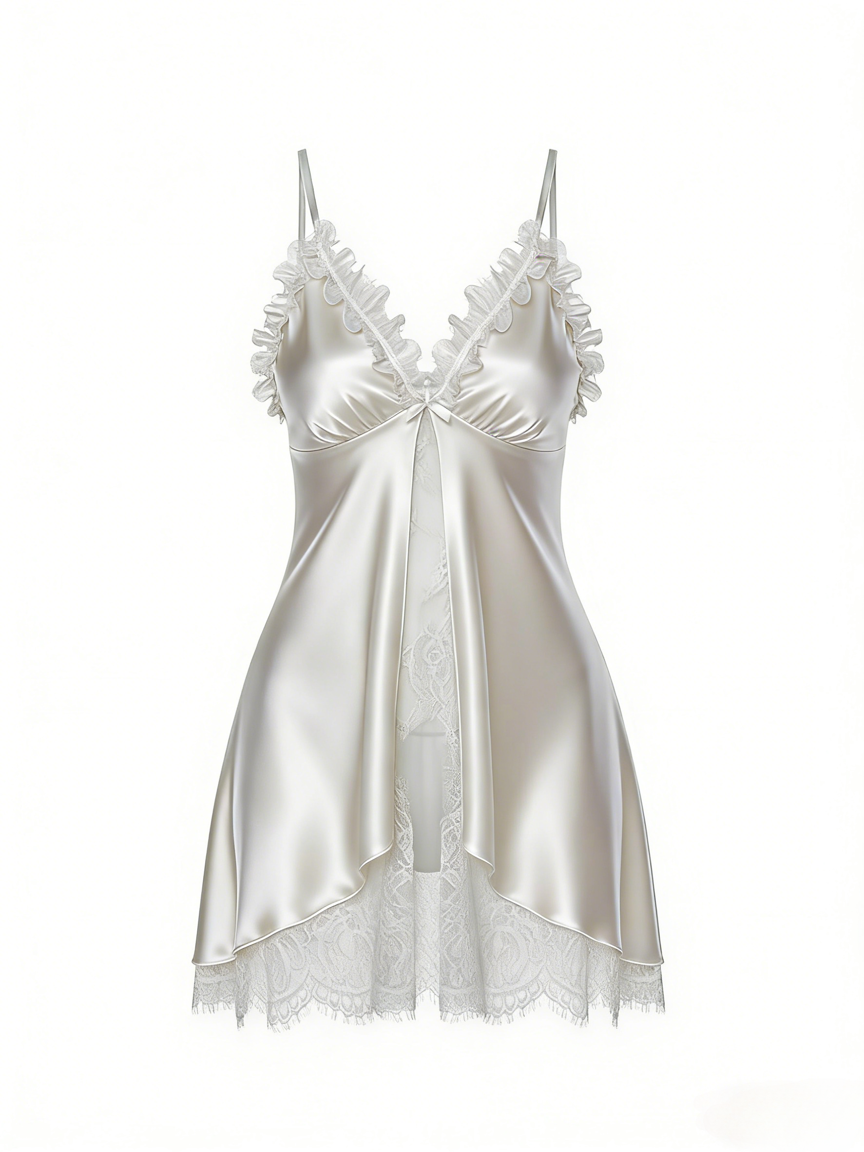 Sexy Lace Cami Solid Color Nightdress