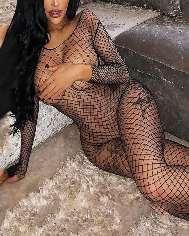 Sexy Mesh Bra Bodysuit with Open Crotch