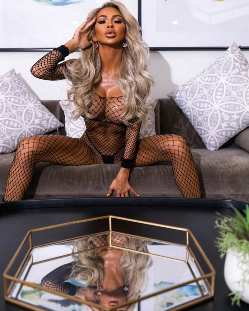 Sexy Mesh Bra Bodysuit with Open Crotch
