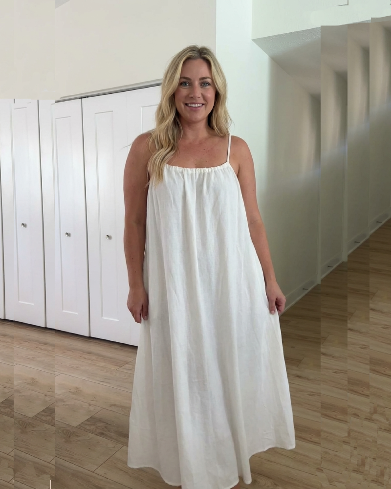 Women's Solid Color Backless Cami NightDress