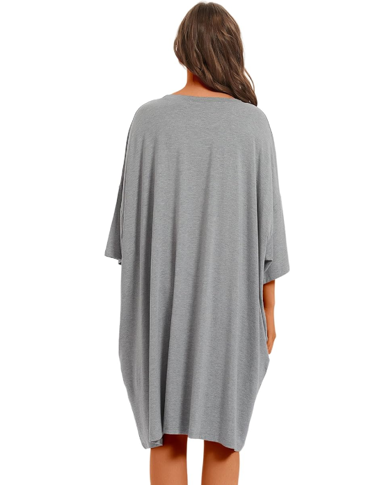 Plus Size Ultra-Soft Oversized Shirt Sleepwear with Pockets