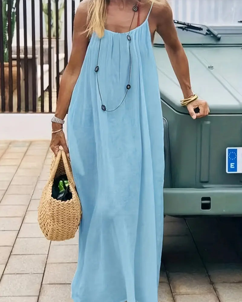 Women's Solid Color Backless Cami NightDress