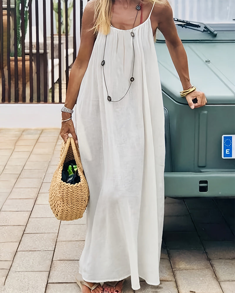 Women's Solid Color Backless Cami NightDress