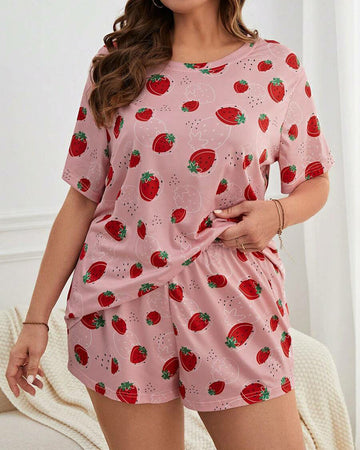 Plus Size Cute Pajamas – Tee & Shorts