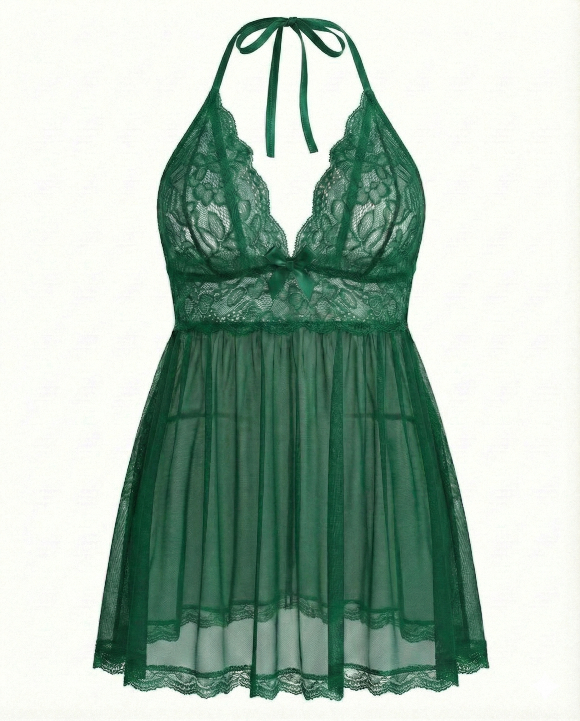 Women’s Plus Size Lace Babydoll – Mesh Chemise Sleepwear