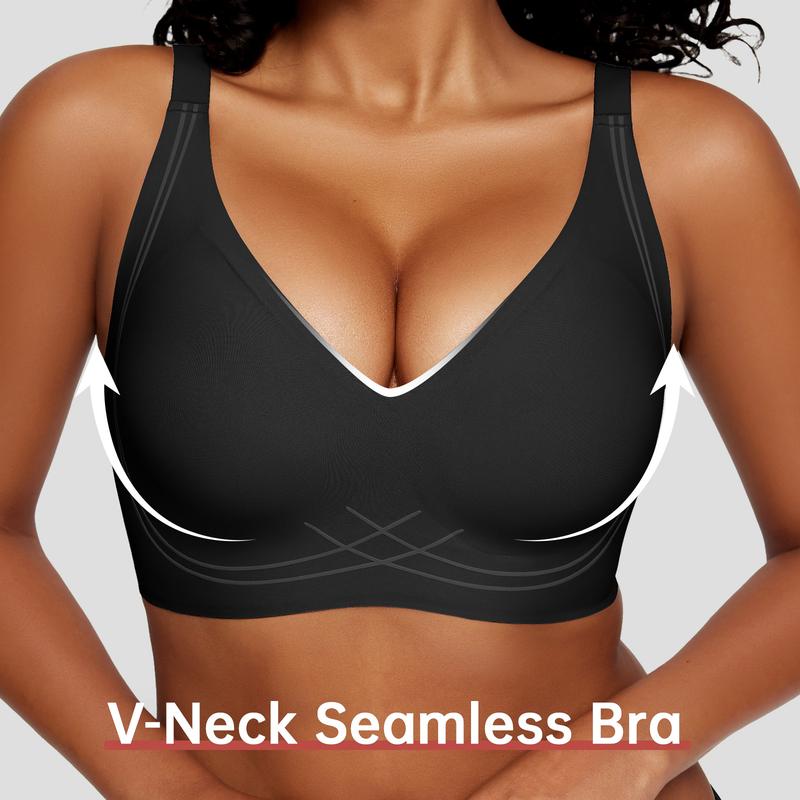 Seamless Deep V Wireless Full Coverage Bra