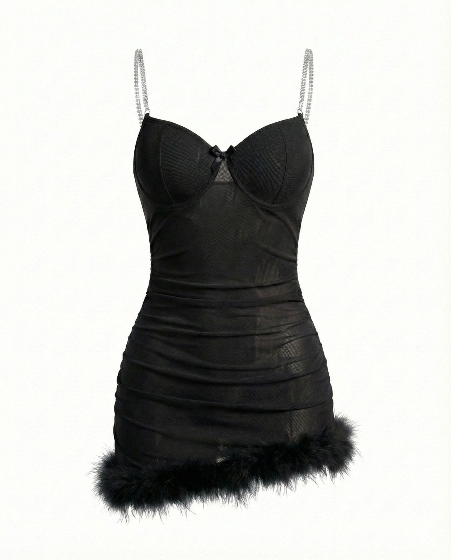 Sexy See-Through Slim Fit Temptation Suspender Nightdress(With pants)