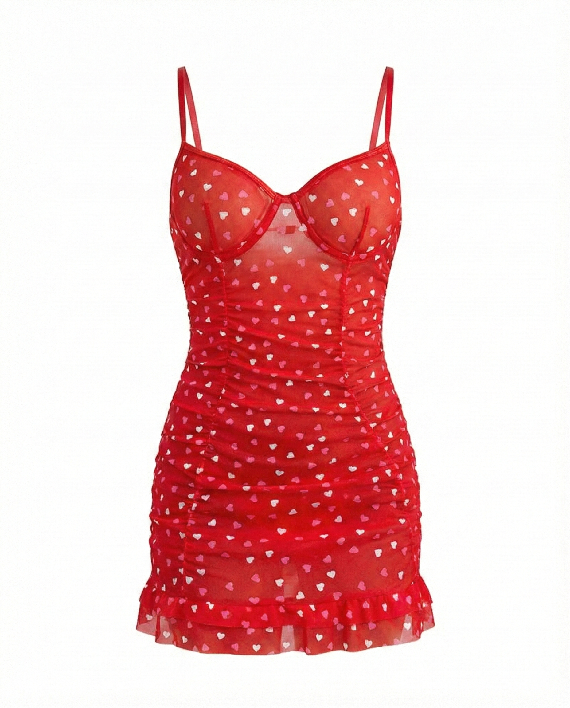 Women's Sweet Print Simple Lace Nightdress Set