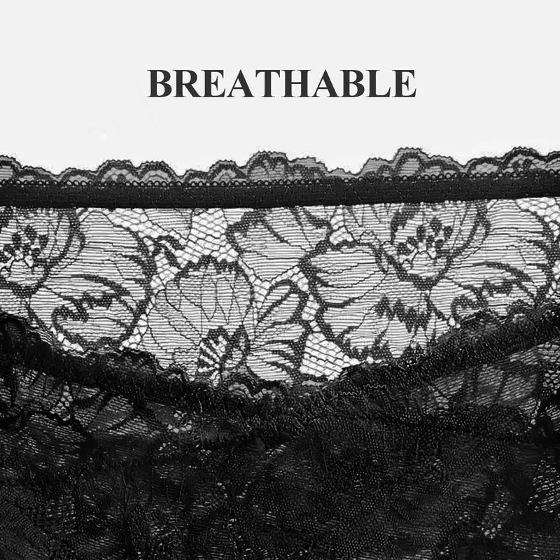 High Waist Cotton Panties for Women – Breathable Lace Trim Briefs, Comfortable & Flattering