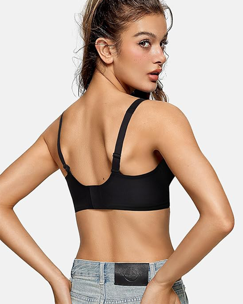 Deep V Wireless Push-Up Bra