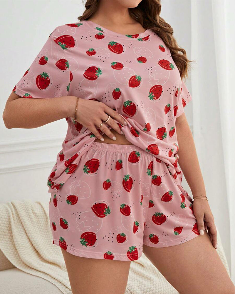 Plus Size Cute Pajamas – Tee & Shorts