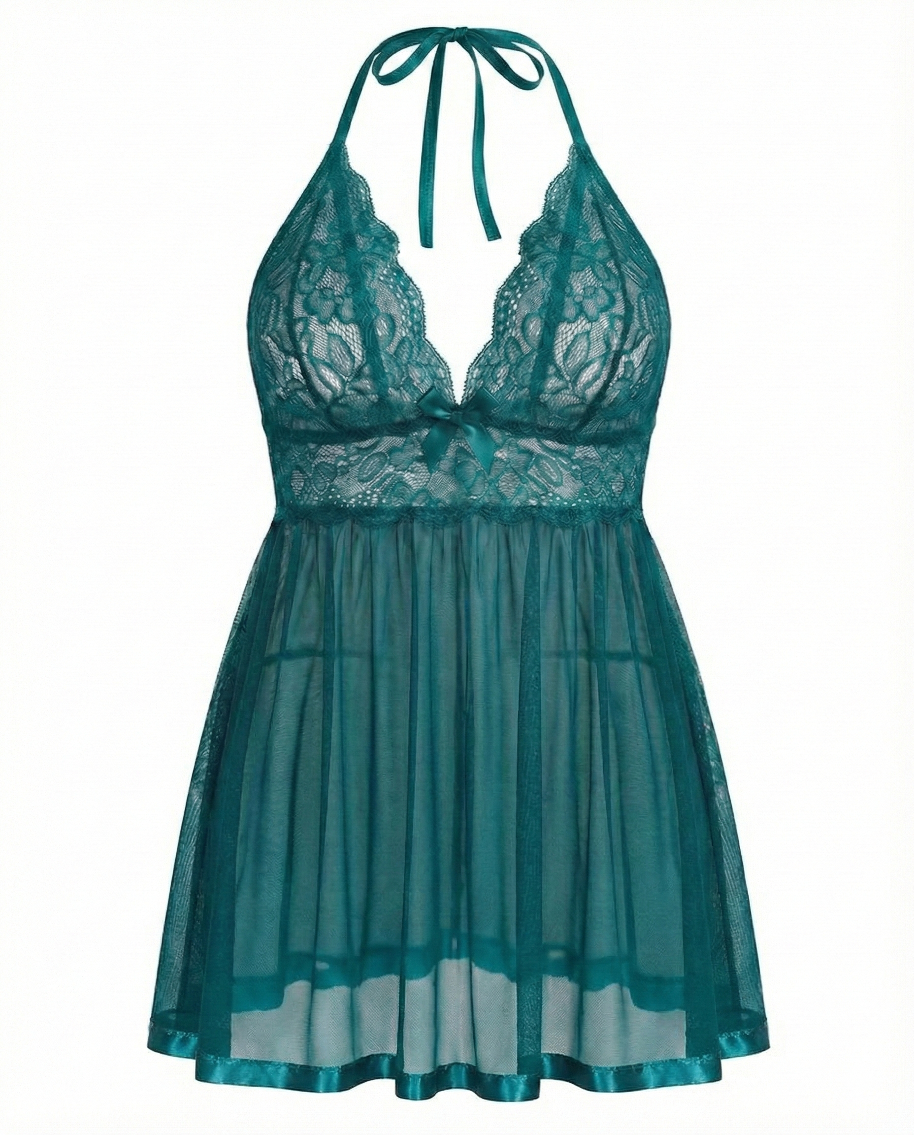 Women’s Plus Size Lace Babydoll – Mesh Chemise Sleepwear
