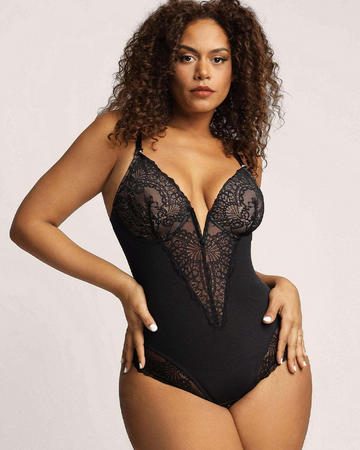 Deep V Lace Shaper Bodysuit