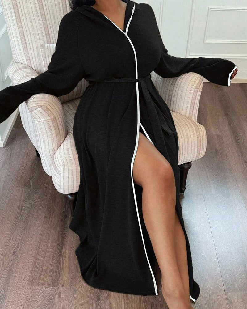 Women’s Long Sleeve Bathrobe – Cozy Casual Robe with Belt