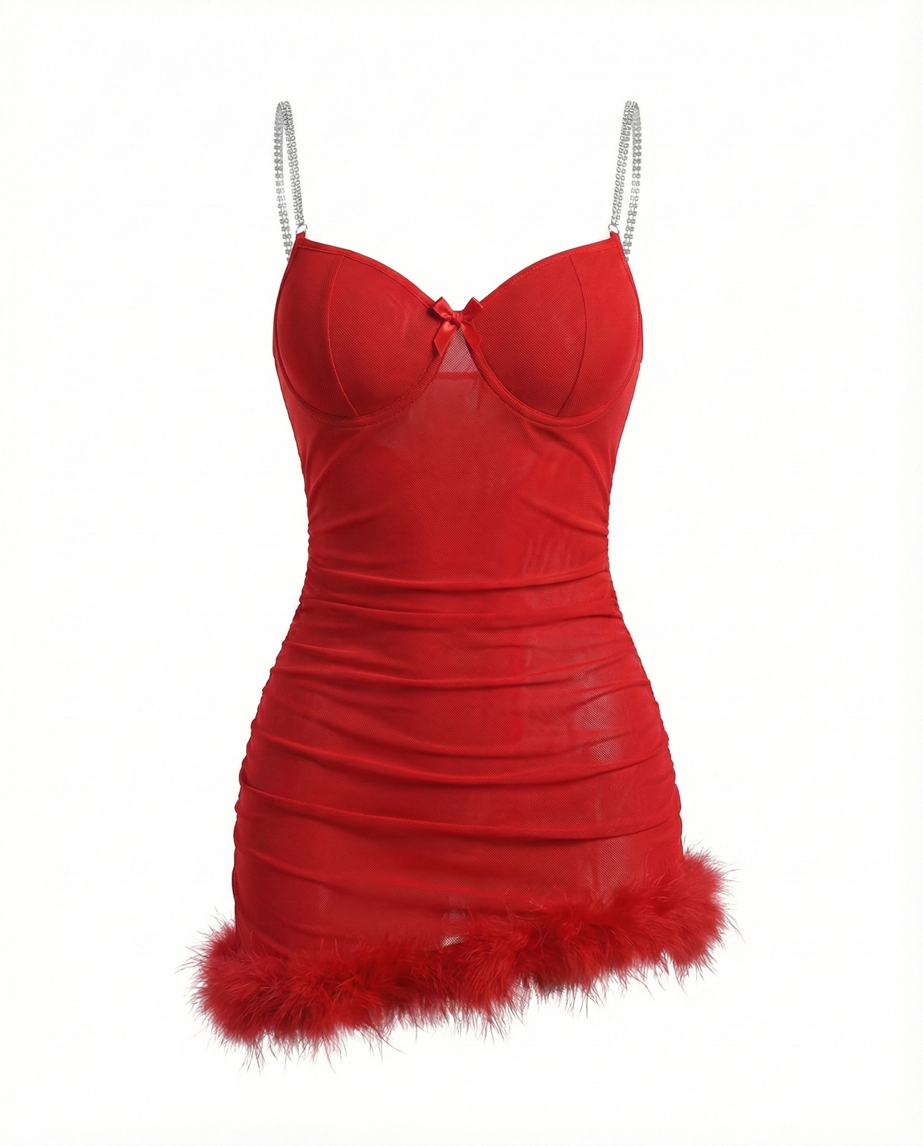 Sexy See-Through Slim Fit Temptation Suspender Nightdress(With pants)