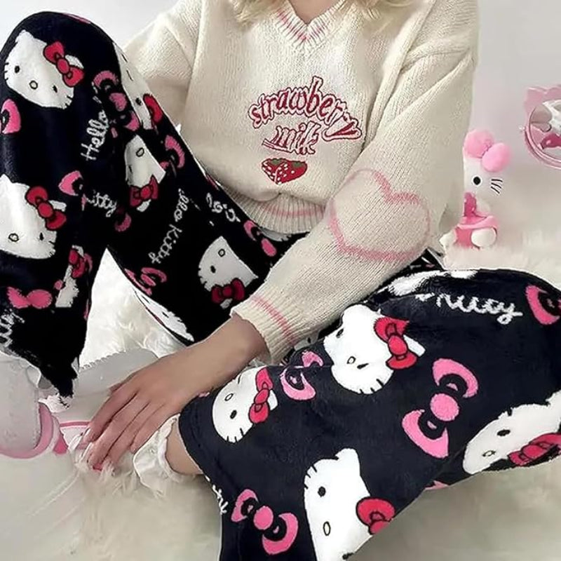 Cute Hello Kitty Pajama Pants – Cozy Y2K Loungewear